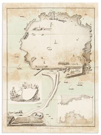 (MILITARY - FORTIFICATIONS.) [D. Miguel Geli]. Album of finely hand-drawn studies for nineteenth-century Spanish forts